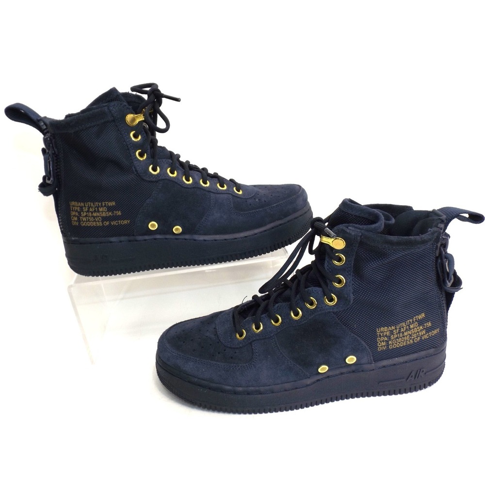 Nike SF AFl High Men's Navy/ Gold Goddess of Victory - Men's size 7.5 - Picture 3 of 13
